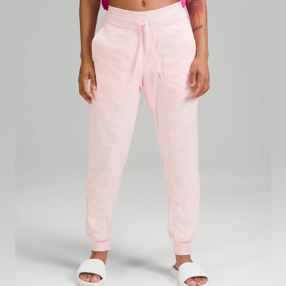 LULULEMON DANCE STUDIO JOGGERS in the color strawberry milkshake